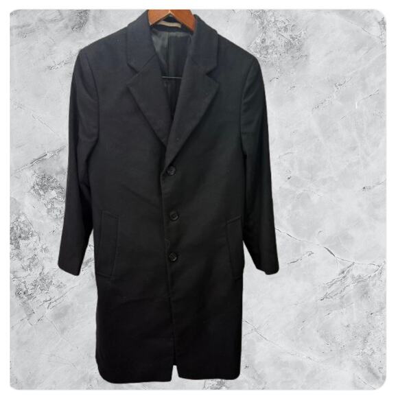 Michael Kors Men’s Coat sz 40R Overcoat Wool Black - Picture 1 of 9